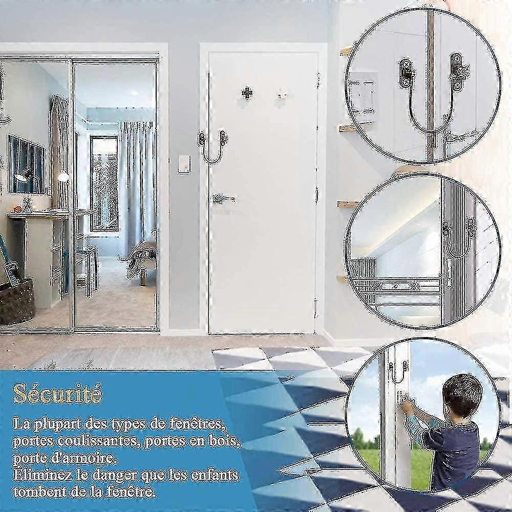 Case Pack White Security Window Lock, Window Security Door Lock with Key