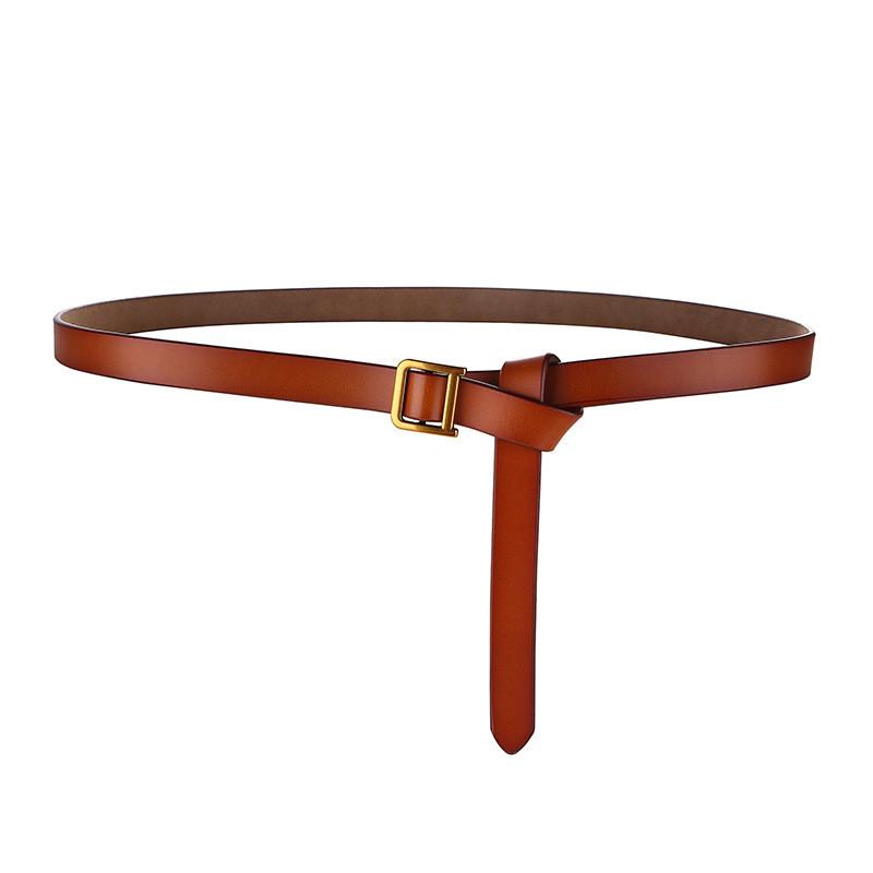 Classic Leather Waist Belt For Women With D Buck Closure For Dress Accessory