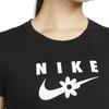 Nike Спортивная одежда Футболка с логотипом Daisy с круглым вырезом и короткими рукавами Женские топы Черные DN5859-010
