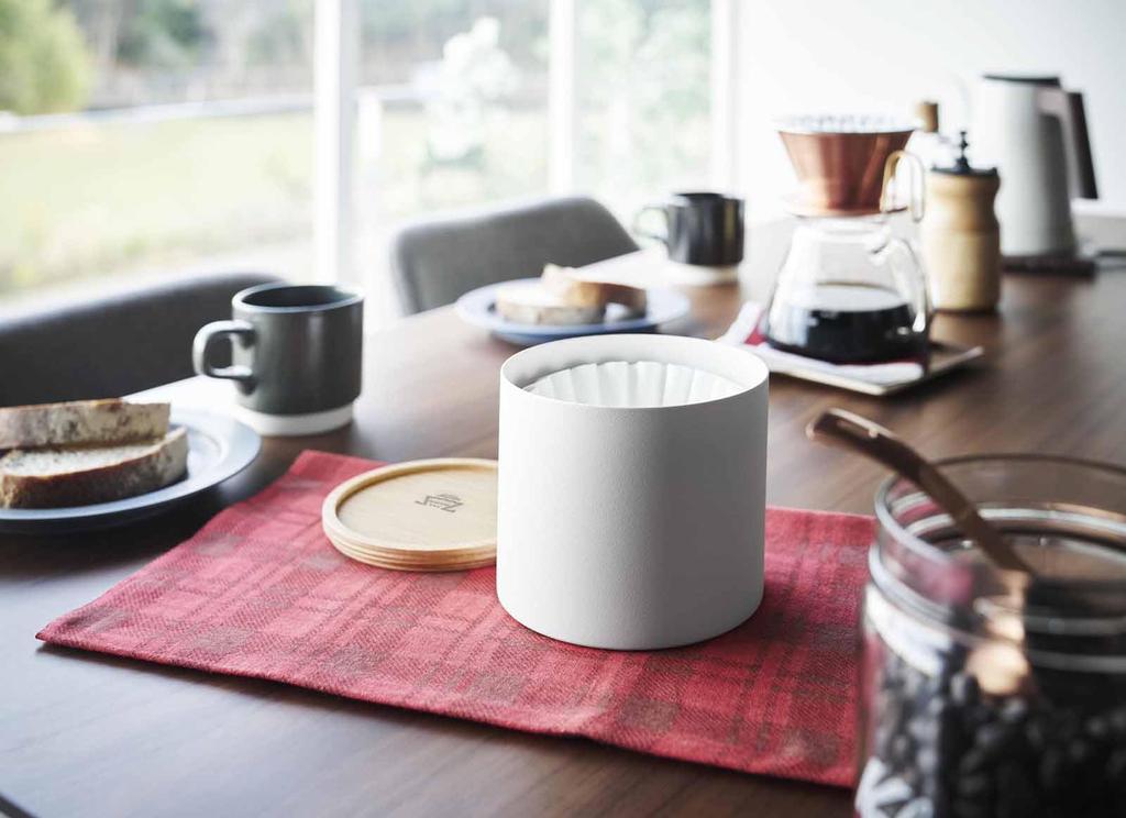 Kalita Wave Filter Case with Wooden Lid To Prevent Dust and Smell from Filter White WT Dust Guard For RIN 155 Rossi 185 Rossi Stylish Camping Outdoor