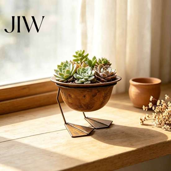 Outdoor Plant Container Metal Bird Foot Planter Bowl, Vintage Chicken Duck Paw Base Small Succulents Sculptural Flower Bowl Pot, Rustproof Flowerpot