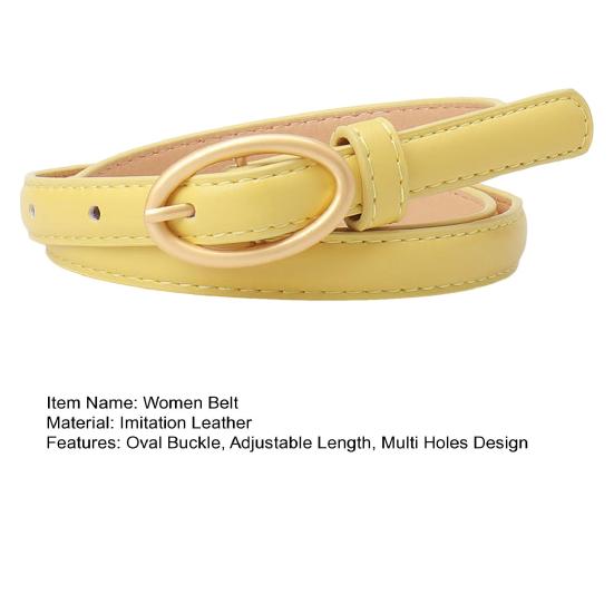 Женский ремень с металлической овальной пряжкой, декором и несколькими отверстиями, регулируемая длина, пояс из искусственной кожи, аксессуар для рубашки или свитера