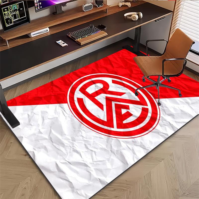 Remo FC Red White Crumpled Paper Shield Logo Print Area Rug Brazilian Soccer Floor Carpet Football Fan Living Room Bedroom Home Decor Mat