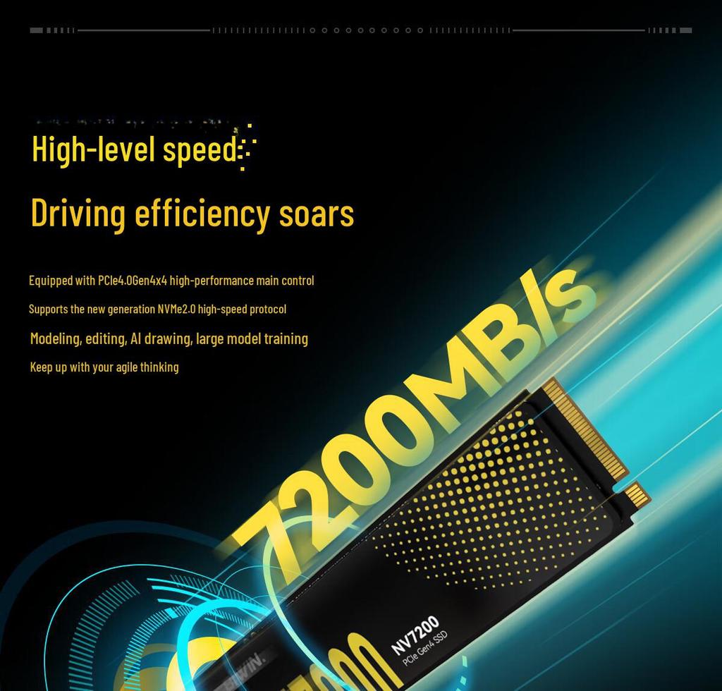 Игровая консоль Biwei 2TSSD M.2 NVMe NV7200 AI с SSD PCIe 4.0 на 1 ТБ