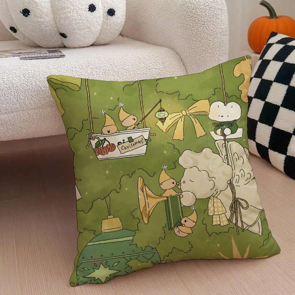 Author Somdoo Cute Animals Quiat And Peaceful Cushion Cover Throw Pillow Cover Hidden Button Durable Polyester Chair Cushion