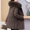 Winter Jackets Middle Age Woman Plus Size Outerwears Hooded Faux Fur Collar Thick Warm Casual Winter Coat Female Parkas