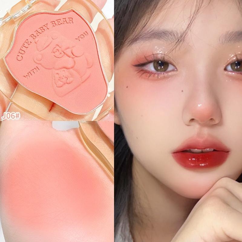 Румяна для лица, матовый натуральный оттенок щек, осветляет лицо, водостойкая косметика для контурирования лица, румяна, пудра, мягкий женский макияж, 1 шт.