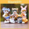 Action Cat Figure Model Collectible Toy With Bunny Ears Cute Animal Decor Gift