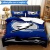 3PCS Bay Lightning Hockey Bedding Set,Including 1pc Duvet Cover And 2pcs Pillowcases Perfect for Bedroom, Dormitory, Fan Christmas gift