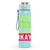 1PC Everything Will Be Okay Text 750ml Color Plastic Sports Water Bottle Leakproof Flip Straw Lid Suitable for Sports Office Home Use