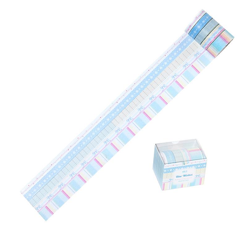 5roll/set Cute Colorful Basis Decoration Tape Planner Handbook DIY Scrapbooking Journal Collage Material Washi Tape