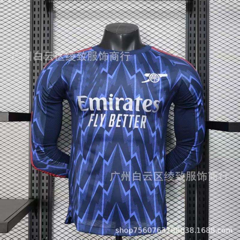 25/26 Arsenal Long Sleeve Soccer Jersey Home Away Third League Champions Fan Training Shirt