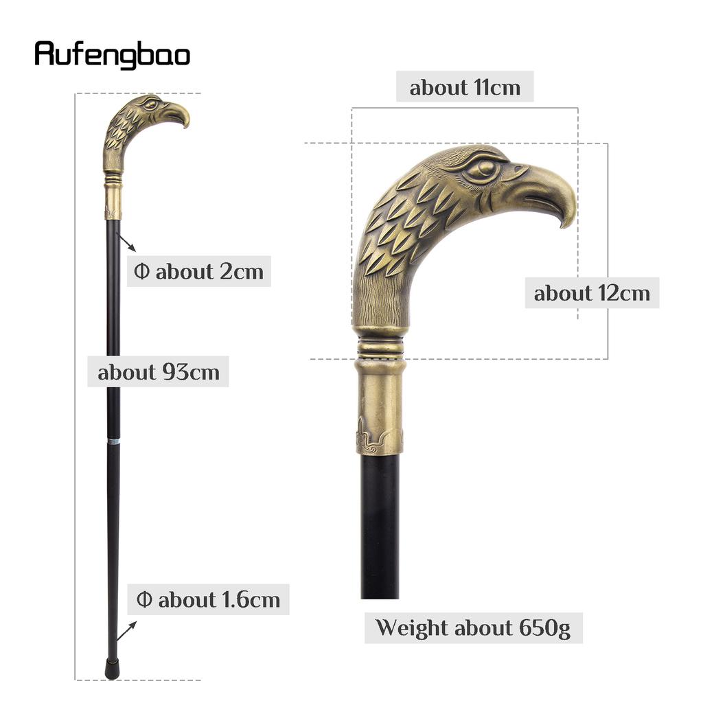 Coppery Long Head Eagle Luxury Walking Stick Party Fashion Elegant Walking Stick Decorative Cospaly Cane Knob Crosier 90cm