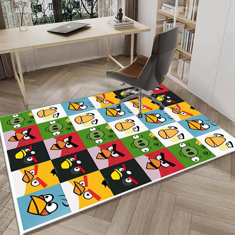 Red Birds Characters Collage Carpet, Chair Rug,Rug for Office Bedroom living rooms, Doormat decor Fan Gift Christmas Gift