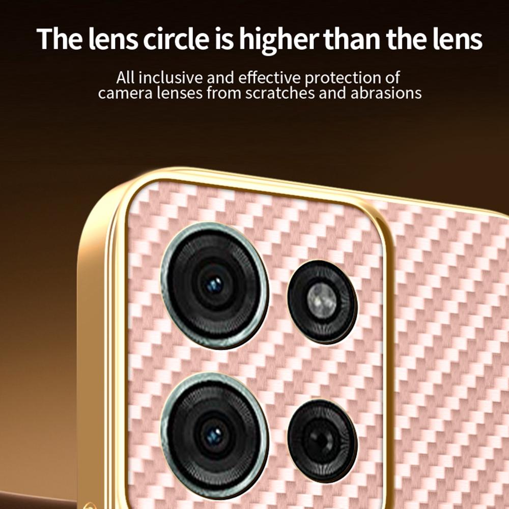 Для Motorola Moto G75 5G Чехол для телефона Текстурированный под карбоновое волокно Гальванизированный ТПУ Задняя крышка