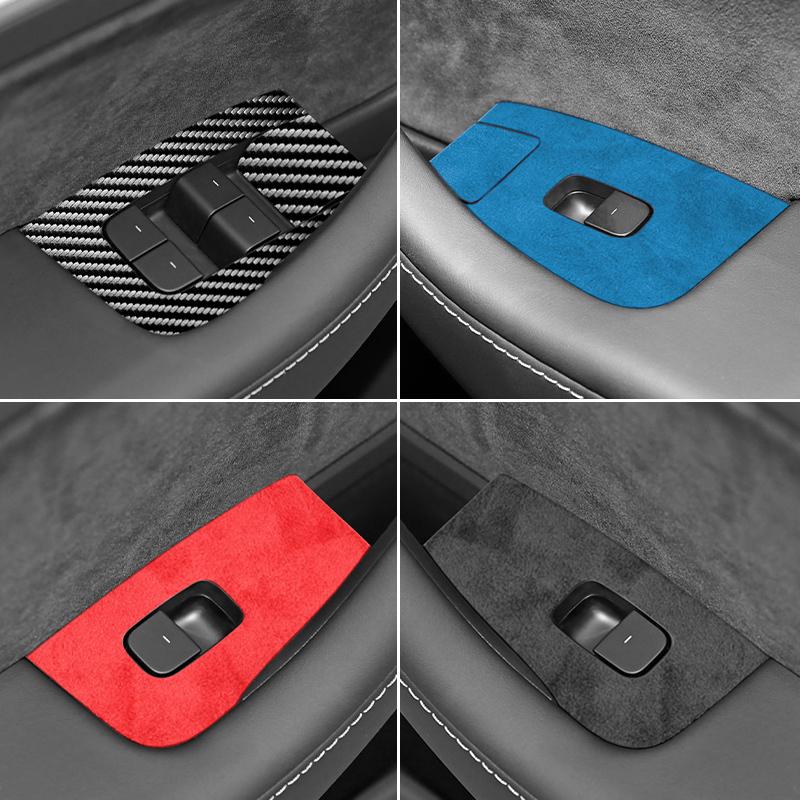 Carbon Fiber For Tesla Model 3 (-) / Y (-) Car Windows Control Panel Trim Sticker Anti Scratch Interior Accessories