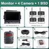 GreenYi беспроводной 7'' AHD радар слепых зон BSD сигнализация DVR регистратор IPS разделенный экран монитор грузовика с 4 шт. ИК-камера для автобуса RV