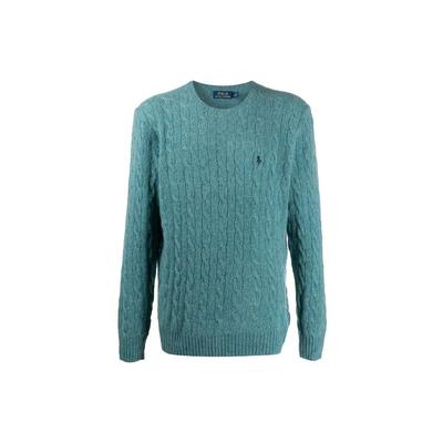 Polo FW21 вышитый логотип однотонный вязаный свитер мужской свитер синий 710719546-029