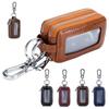 ENJHIKE Genuine Leather Key Case for Men and Cowhide Leather Car Key Case with Double Smart Key Large with Clear Includes Perfect Gift for Day or Day