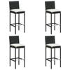 Day and Night - Day and Night High Garden Stools Cushions 4 Pcs Black Synthetic Rattan