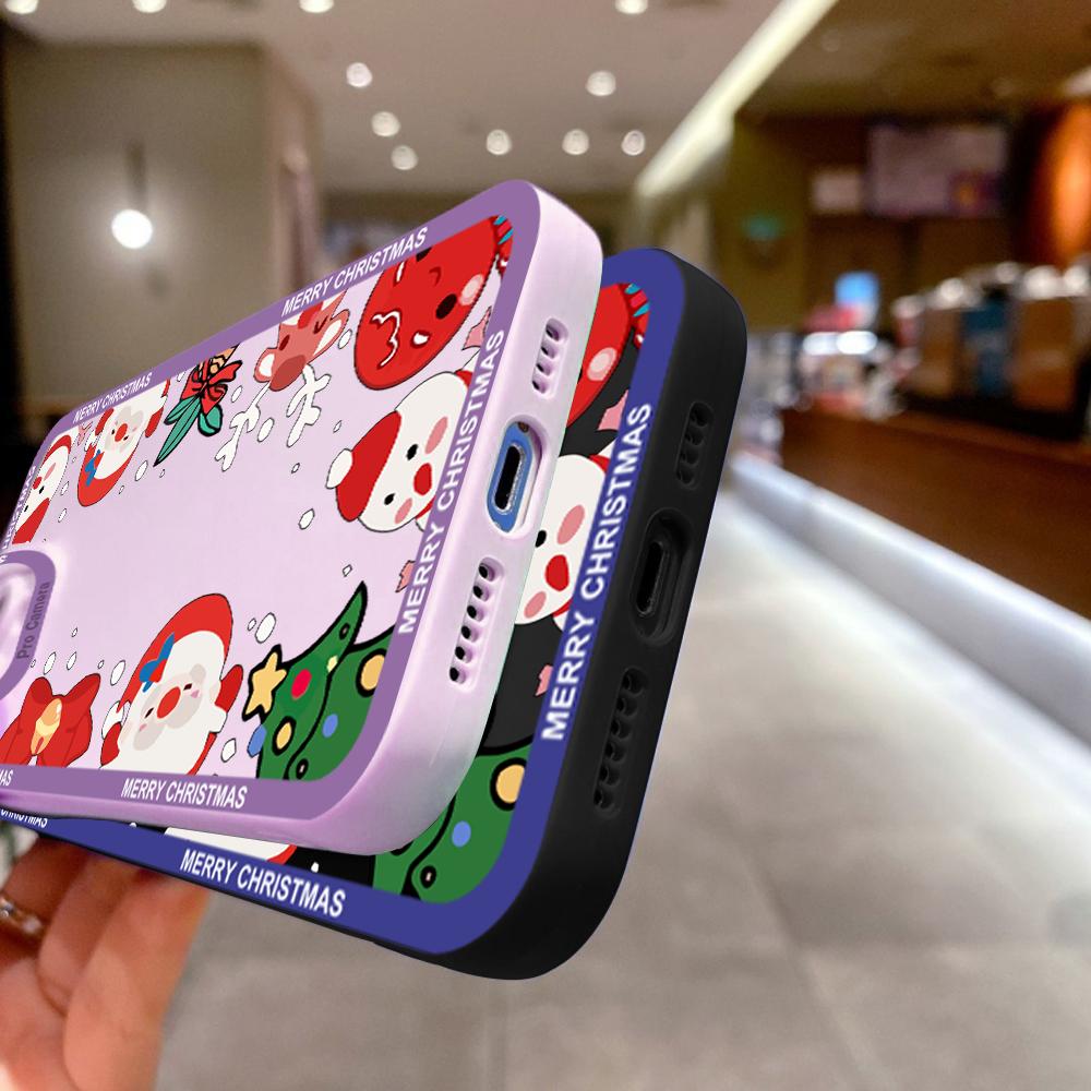 For iPhone 16 15 14 Pro Max Redmi Note 13 12 Pro Samsung S25 S24 Ultra A13 A14 A15 A16 Merry Christmas Design Soft Silicone Full Lens Protect Case