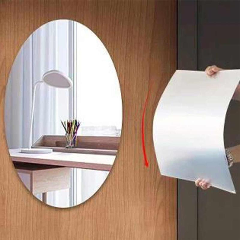 Bathroom Mirror Acrylic Self-adhesive Mirror Paper Home Decoration High Definition Soft Glass Wall Sticker
