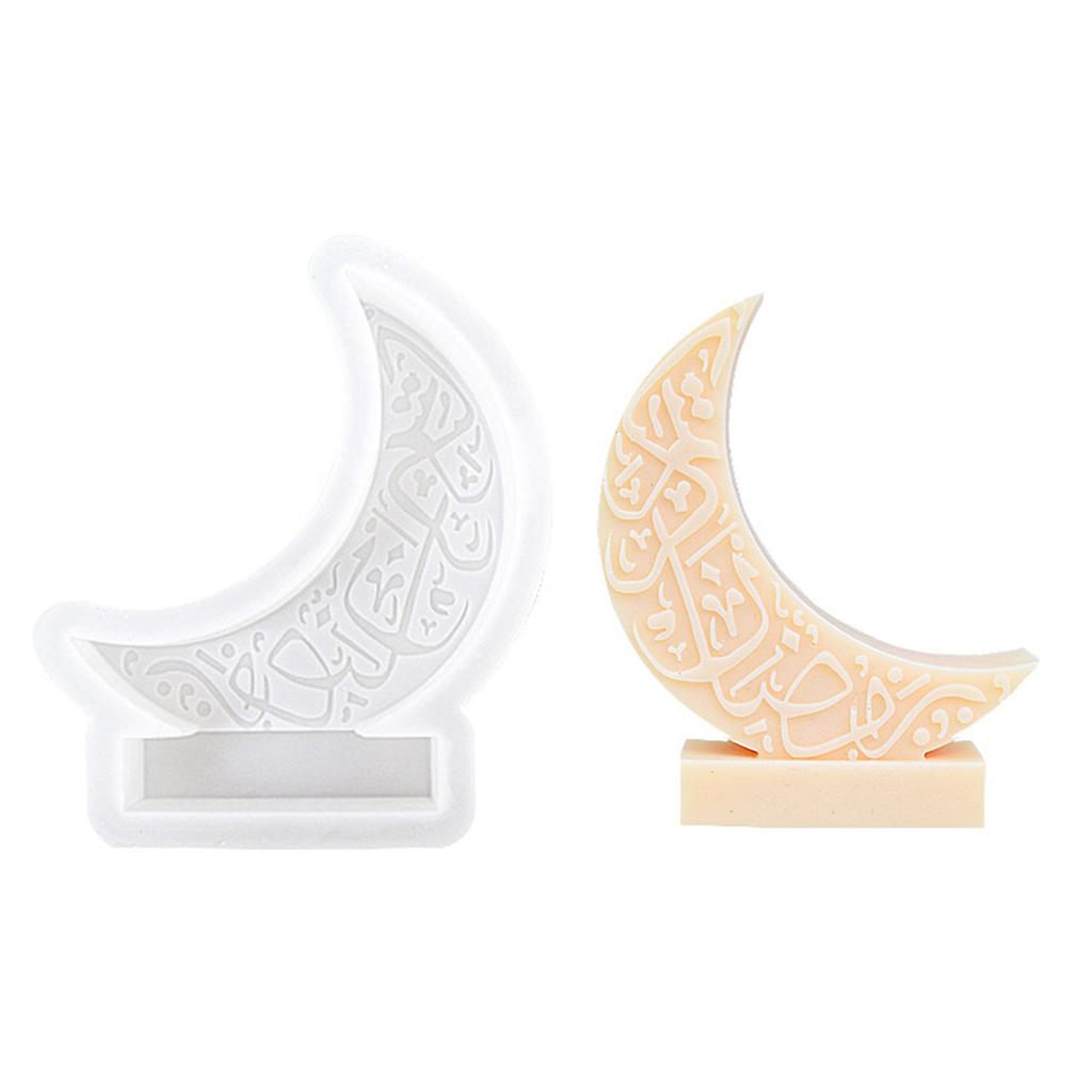 Moon Silicone Mould Moon Shaped Candle Molds DIY Soap Casting Molds Handmade Resin Molds for Eid Ramadan Decorations
