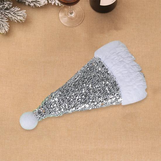 10 шт., мини-шляпа Санта-Клауса, 10 шт., праздничные рождественские украшения для стола, чехлы для вилок, товары для дома