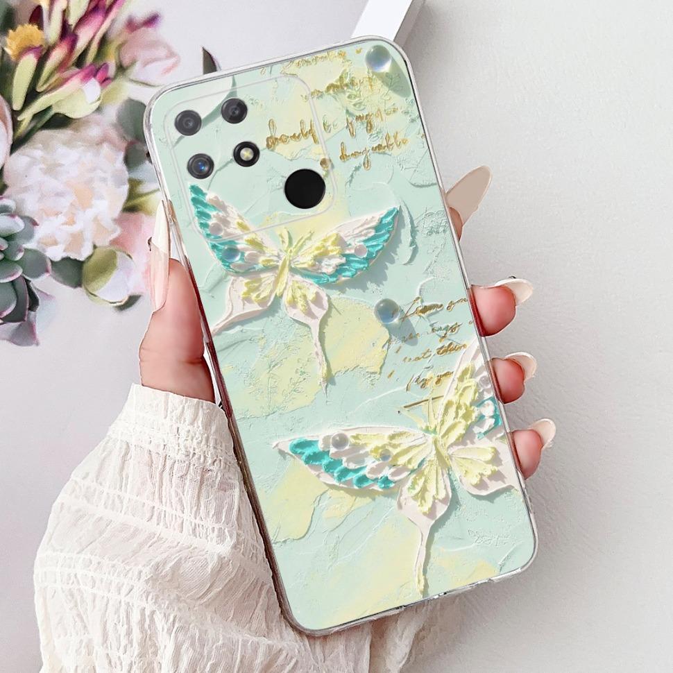 Мягкий Полный Защитный Чехол RMX3430 Для Realme Narzo 50A Чехол С Рисунком Кошки Для Realme Narzo 50A Narzo50A Силиконовые Чехлы Чехол