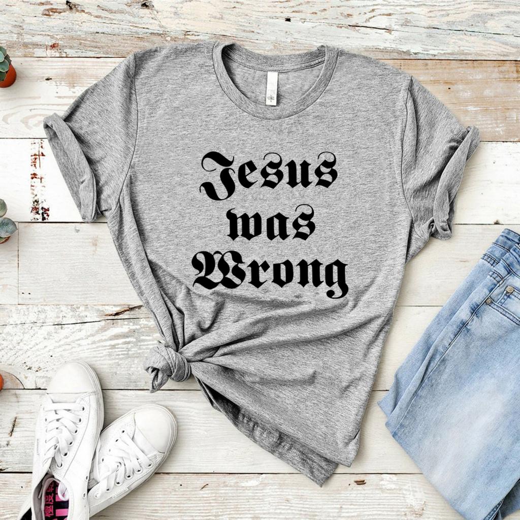 Футболка с коротким рукавом «Jesus Was Wrong» для женщин Футболка с коротким рукавом и принтом «Little Miss Sunshine» для женщин Повседневные топы
