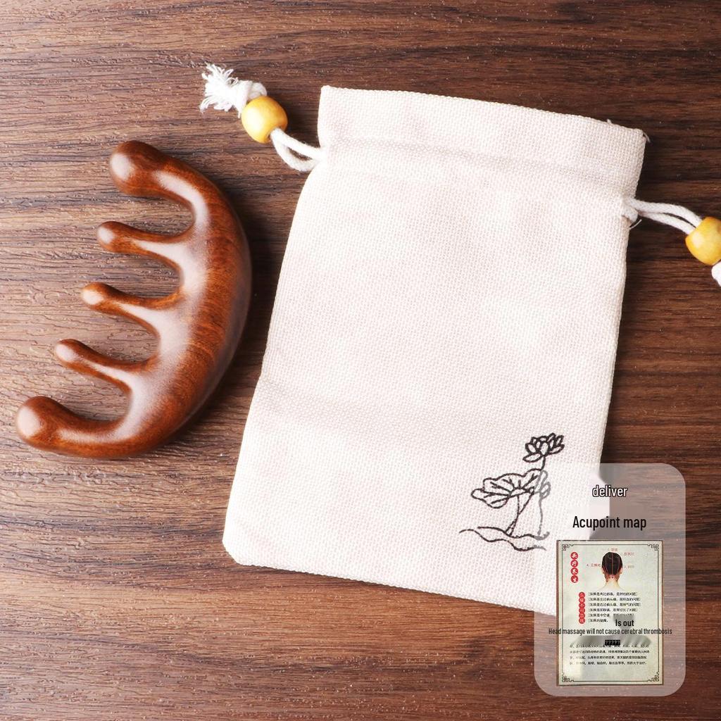 Массажная расческа из сандалового дерева: Портативный деревянный гребень для головы и меридианов сувенир