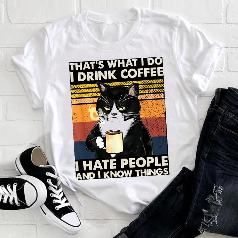 Cute Cat Print T-shirt Fun WoCute Face Animal Stripes Clothing 2025 Graphic T Shirts Women Clothing Summer Streetwear Y2K
