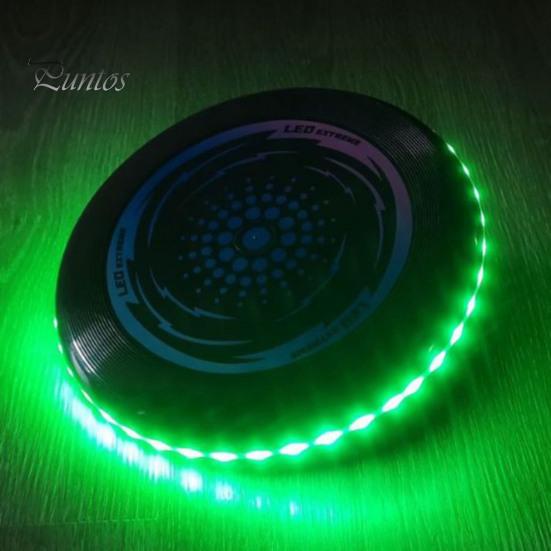 Kids Soft Flying Disc Toy Light-up Throwing Disc Game Outdoor Garden Lawn LED Flying Saucer Parent-child Family Game Boys Girls Gift