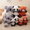 Cartoon Giant Panda Raccoon Plush Toys Cute Forest Animal Soft Cute Doll Holiday Gift Doll