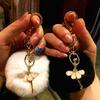 Rabbit Bone Ball Keychain Keychains Hanger Bow  Angel Gift Car Handbag Cellphone Keychain
