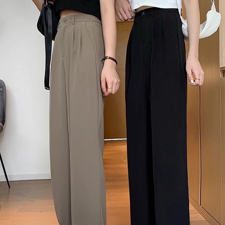Брюки палаццо с высокой талией цвета молочного чая - Женские повседневные брюки в пол
