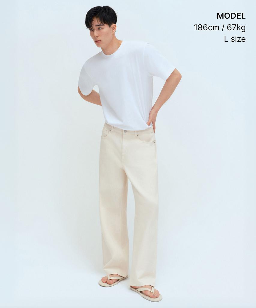 MUSINSA STANDARD [Cooltandard] Regular Crew Neck T-Shirt [White]