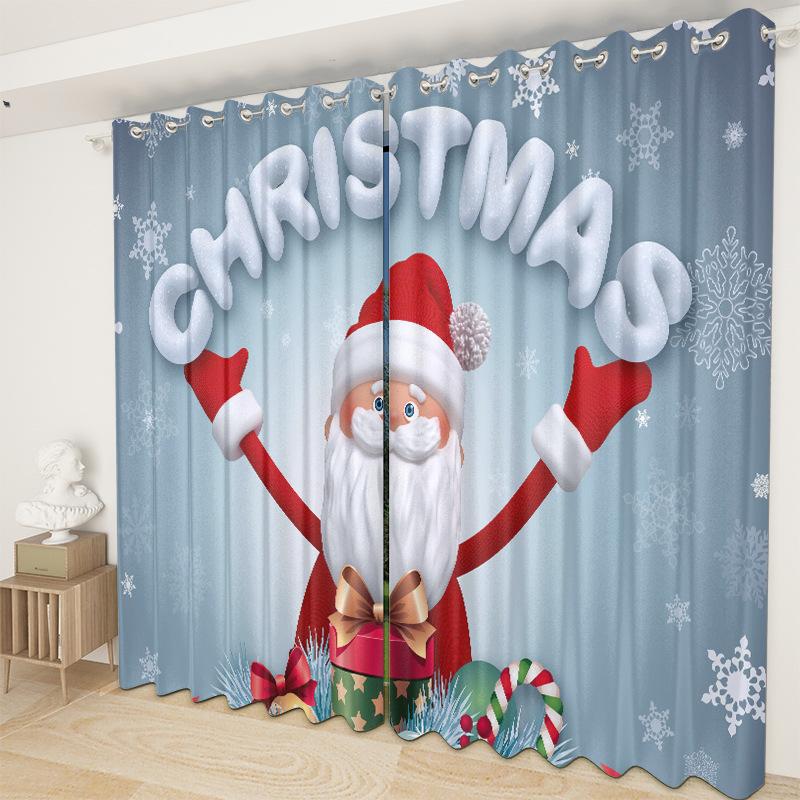 Рождественские шторы для спальни, гостиной, балкона, затемняющие шторы для офиса, отеля, теплоизолирующие шторы