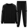 Large Sports Suit Sweater +Pants Two -Piece M -9xl Color Blocked Casual Loose Fat Suit