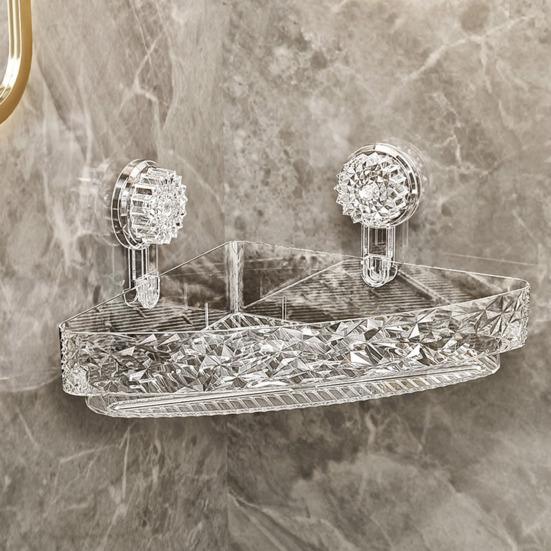 Угловая настенная полка с присоской, стойка для хранения, прочная, выдерживающая большую нагрузку, легко устанавливаемая, прочная полка-органайзер для душа