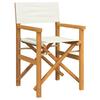 vidaXL Chaise De Metteur En Scène Pliante Crème Bois Teck Massif