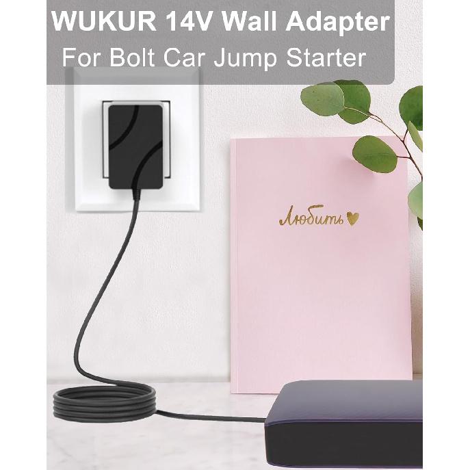 WUKUR 14V Зарядный кабель для Halo Bolt 57720, 58830 Bolt ACDC беспроводной, Автомобильный пусковое устройство Воздушный Компактный Портативный Автомобильный пусковое устройство Аварийный комплект Замена