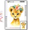 Popular 5D Diy Cross Stitch Cute Little Animals With Flowers Painting Full Drill Cross-Stitch Crafts Kit Wall Sticker Home Decor