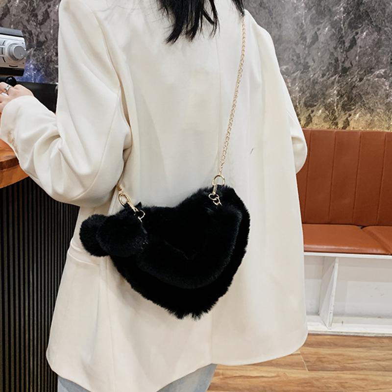 Женские сумки, новые плюшевые сумки в форме сердца, новые модные однотонные мягкие удобные кошельки и сумки, сумки для женщин