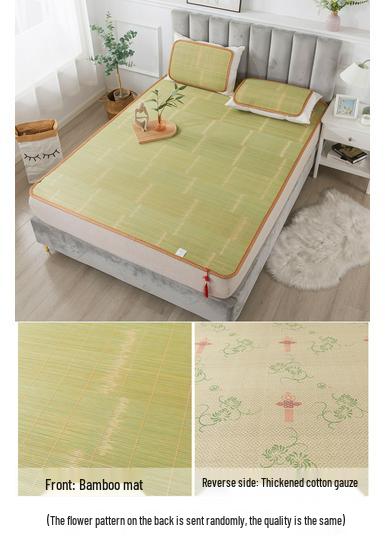 Summer Cool Bamboo Mat with Free Shipping: Fits 0.8m Dorm Bunk, 0.9m Single, and 1.2m Beds, Rice Green Color