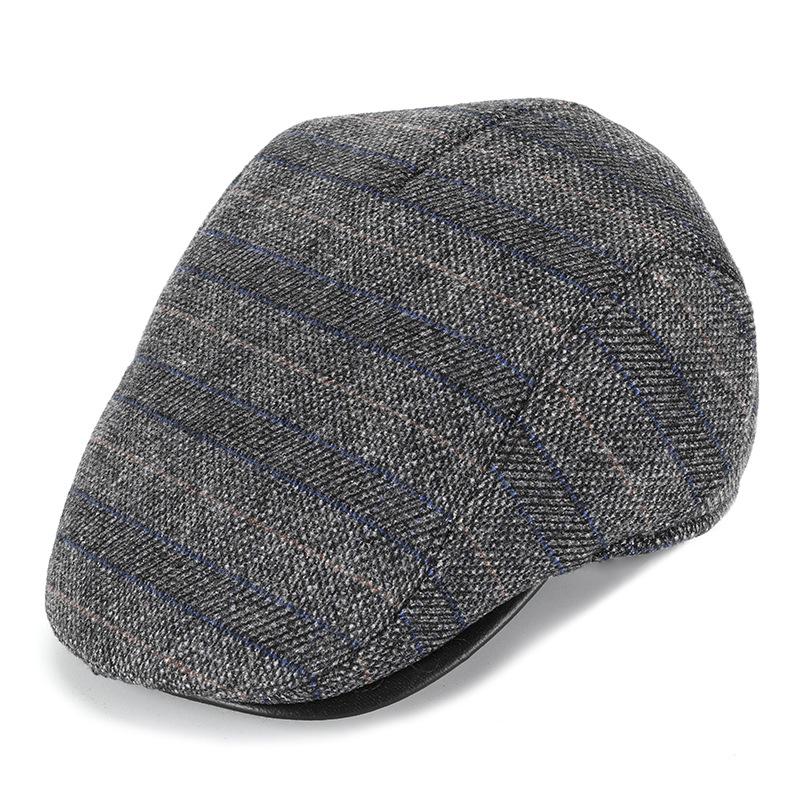 Forward hat, autumn and winter models, men's middle-aged and elderly, fleece and thickened elderly hat, ear protection, peaked cap, cold protection an