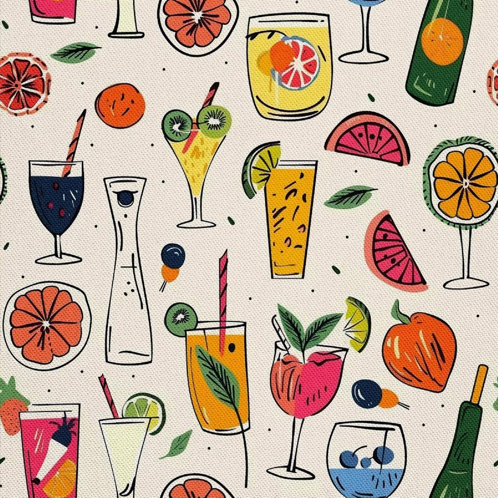 Outdoor Dekostoffe Oxford - Motiv Cocktail | Dx8730