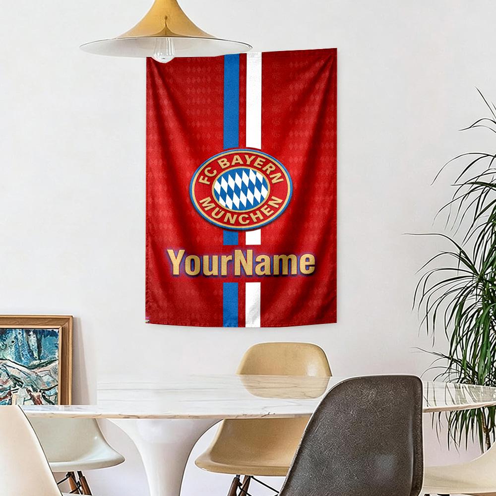 Bayern Munich Custom Your Name Wall Decor Tapestry Art For Pet Memorial Birthdaywedding Party Backdrop Family Gift