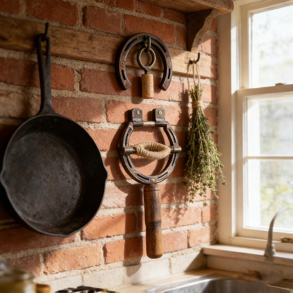 Настенный открыватель для винных бутылок в стиле farmhouse, форма подковы, антикварный промышленный декоративный элемент, декор для уличной террасы