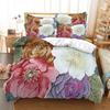 Red Pink Flower Floral Plant Comforter Bedding Set New 3D Print Adult Duvet Cover Sets Bed Linen Gift Queen King Double Size